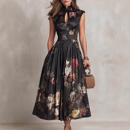 Sleeveless Printed Slim-fit Dress For Women